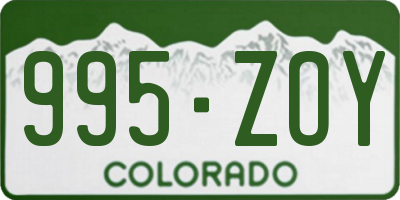 CO license plate 995ZOY