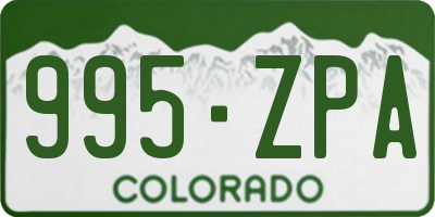 CO license plate 995ZPA