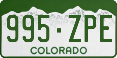 CO license plate 995ZPE