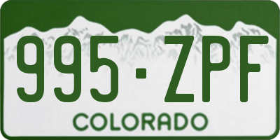 CO license plate 995ZPF