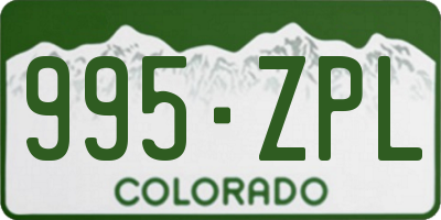 CO license plate 995ZPL