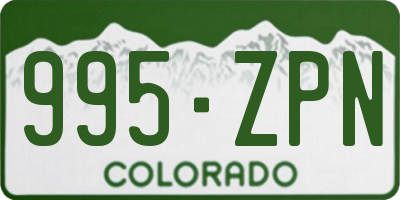 CO license plate 995ZPN