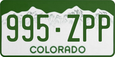 CO license plate 995ZPP