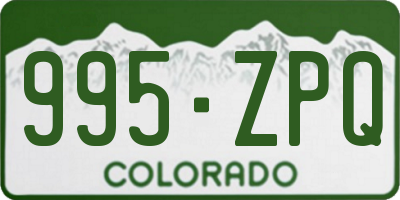 CO license plate 995ZPQ