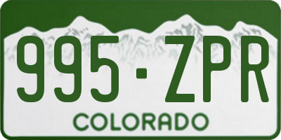 CO license plate 995ZPR