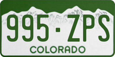 CO license plate 995ZPS