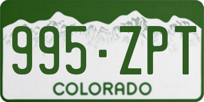 CO license plate 995ZPT