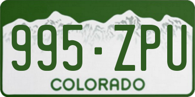 CO license plate 995ZPU