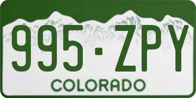 CO license plate 995ZPY