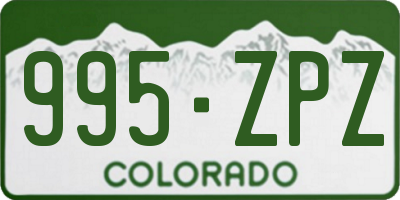 CO license plate 995ZPZ
