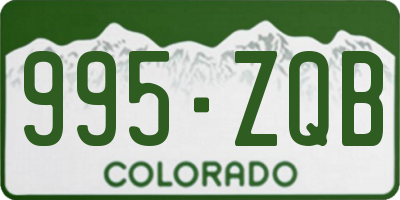 CO license plate 995ZQB