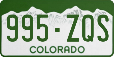 CO license plate 995ZQS