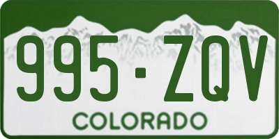 CO license plate 995ZQV