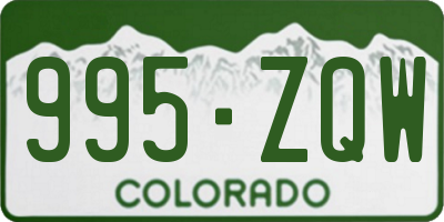 CO license plate 995ZQW