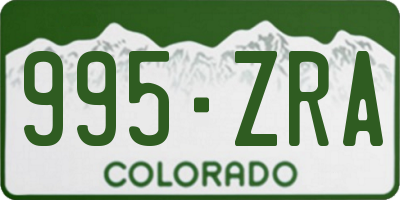 CO license plate 995ZRA