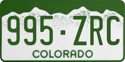 CO license plate 995ZRC