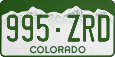 CO license plate 995ZRD