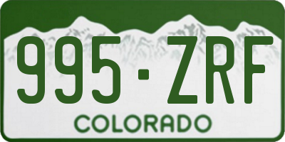 CO license plate 995ZRF