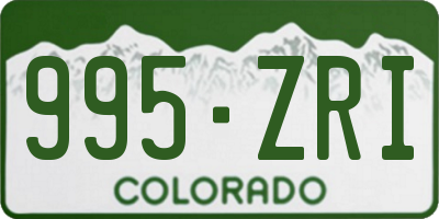 CO license plate 995ZRI