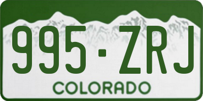 CO license plate 995ZRJ