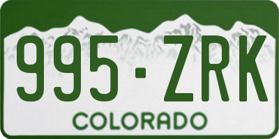 CO license plate 995ZRK