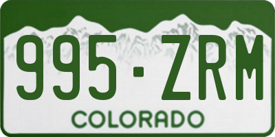 CO license plate 995ZRM