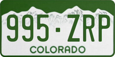CO license plate 995ZRP
