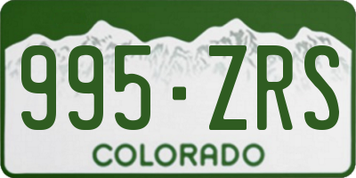 CO license plate 995ZRS