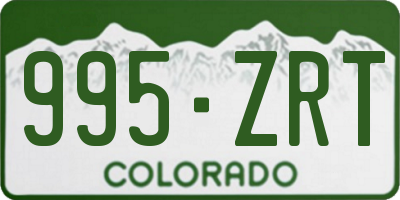 CO license plate 995ZRT