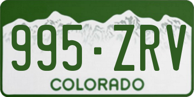 CO license plate 995ZRV