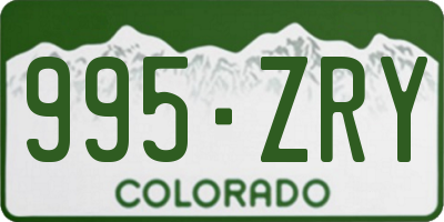 CO license plate 995ZRY