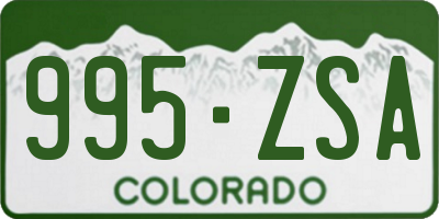 CO license plate 995ZSA
