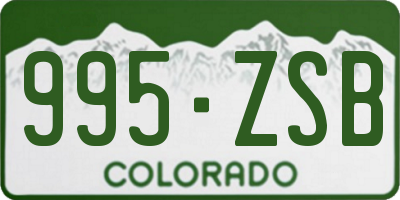 CO license plate 995ZSB