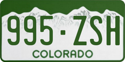 CO license plate 995ZSH