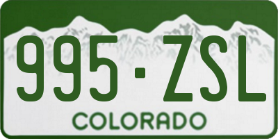 CO license plate 995ZSL