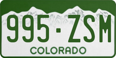 CO license plate 995ZSM
