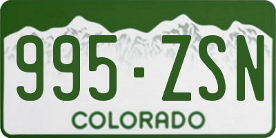 CO license plate 995ZSN
