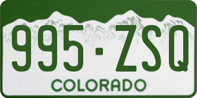 CO license plate 995ZSQ