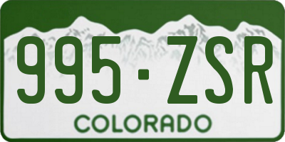 CO license plate 995ZSR