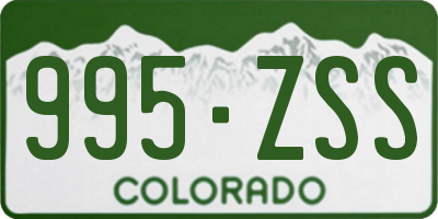 CO license plate 995ZSS