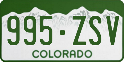 CO license plate 995ZSV