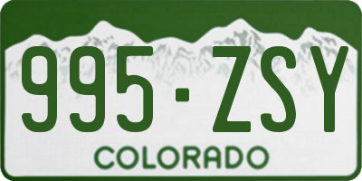 CO license plate 995ZSY