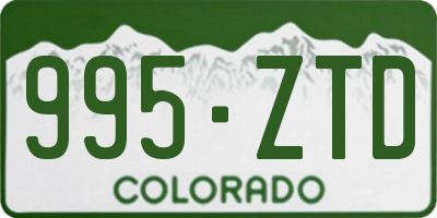 CO license plate 995ZTD