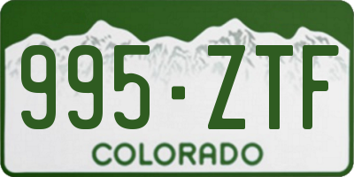 CO license plate 995ZTF