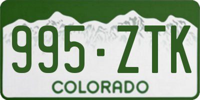 CO license plate 995ZTK