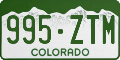 CO license plate 995ZTM