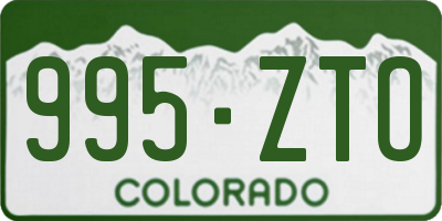 CO license plate 995ZTO