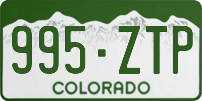 CO license plate 995ZTP