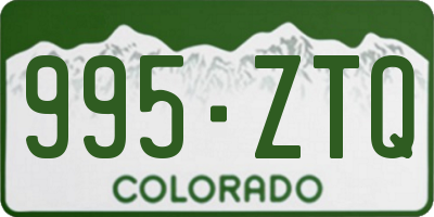 CO license plate 995ZTQ
