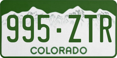 CO license plate 995ZTR